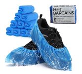 HOT BARGAINS 200 Pack (100 Pairs) Disposable Shoes Covers Waterproof Shoe Booties Disposable Non Slip, One Size Fits All