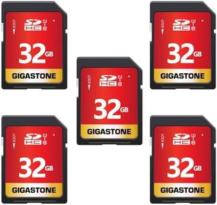 Gigastone 32GB 5 Pack SD Card UHS-I U1 Class 10 SDHC Memory Card High-Speed Full HD Video Canon Nikon Sony Pentax Kodak Olympus Panasonic Digital Camera