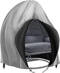 Double Egg Chair Cover Patio Hanging Egg Chair Cover Double 420D Waterproof Swinging Chair Cover Veranda Patio Cocoon Egg Chair Garden Furniture Cover with Drawstring (Grey)