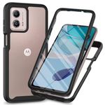 Motorola Moto E14 / Moto G04 / Moto G24 Case Built-in Screen Protector Shockproof Clear Cover 360 Degree Full Body Protective Rugged Bumper Phone Case for Motorola E14 / Moto G04 / Moto G24 Black