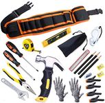 Kids Real Tool Set 25Pcs for Young Builders,Children Size Real Hand Tools Hammer,Kids Educational Tool Belt Waist Junior Boys Teens Beginner Starter Learning DIY Woodworking Construction Repair Set