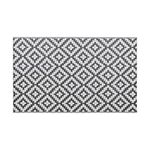 simpa Geometric Outdoor Plastic Waterproof Reversible UV Resistant Rugs - Grey/White 120 x 180cm. Suitable for Gardens, Patios, Camping, Beach & Picnics.