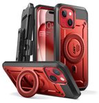 SUPCASE iPhone 15/ iPhone 14/13 Case 6.1 Inch, Compatible with MagSafe Full Body Protection Rugged Shockproof [UB Pro Mag] with Screen Protector, Kickstand, Belt Clip (Red)