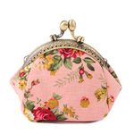 iSuperb Coin Purse Canvas with Clasp Closure Wallet Coin Pouch Kisslock Purses Keys Case for Women Jewelry Pouch Wallet