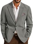 Men's Corduroy Blazer Two Button Formal Blazer for Men Sport Coats with Pockets for Wedding Silver Gray