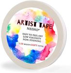 Neeho Artist Tape for Drafting Art, Acid-Free White Masking Tape for Watercolor Painting Canvas Framing, 1.0inch Wide 180FT Long