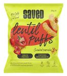 Saved Lentil Puffs - High Protein Savory Snack (25g x 18 Packs) Smoked Paprika, with Cricket Protein, 5g Protein Per Bag