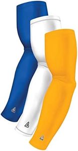 Compression Arm Sleeves Youth | Kids Athletic Sports Sleeves for Baseball Football Basketball Golf Tennis Volleyball Softball | Cooling UV Sun Protection | 3 Shooting Sleeves