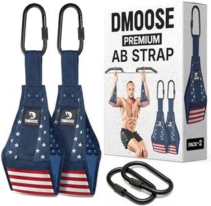 DMoose Fitness Premium Ab Straps for Abdominal Muscle Building, Arm Support for Ab Workout, Hanging Ab Straps for Pull Up Bar Attachment, Ab Exercise Gym pullup Equipment for Men Women (American)