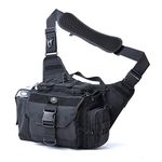 SHANGRI-LA Multi-functional Shoulder Bag Day Messenger Bag Camera Bag Electronics EDC Bag Tactical Sling Range Bag Hunting Shooting Gear - Black