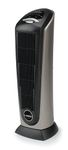 Lasko 22-Inch 1500 Watt Oscillating Ceramic Tower Space Heater with Remote Control, 7-hour Auto-Off Timer, and Adjustable Thermostat High/Low Heat Settings, 751320C, Black/Silver