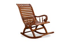 Globel Interiors India Sheesham Wood Ergonomic Rocking Chair with Arm Rest (Brown)