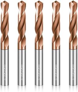 Solid Carbide 3/16" Drill Bits, Tungsten Carbide Drill Bit Set with TISIN Coated, Metal Drill Bit Set for Stainless Steel Hardened Steel Cast Iron Alloy Copper, 5 Pcs