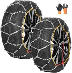 Heavy Duty Snow Chains, 16mm Thickened Alloy Manganese Steel Emergency Tire Chains for Trucks, Pickups, and SUVs, set of 2(4WD-110)