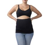 Ingrid & Isabel | Bella Bands Pregnancy Pants Extender | Maternity Pants Extender for Maternity Belly Support (Black/Taupe | Large-X-Large)