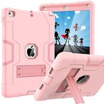 OKP Case for iPad 6th Generation/ipad 5th Generation/iPad 9.7 Inch (2018/2017 Model), Hybrid Shockproof Rugged Protective Cover for ipad 9.7 with Built-in Kickstand (Rose Gold)