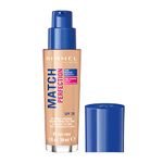 Rimmel Match Perfection Foundation 081 Fair Ivory, Medium Coverage, 24hr Hydration, No Caking or Creasing, Lightweight, Reduces Imperfections, Invisible Coverage, SPF20, Cruelty Free