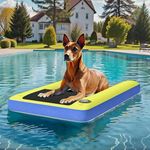 DWVO Inflatable Dog Water Ramp, Large Floating Ramp for Pets Up to 200 Pounds, Inflatable Dock Floating Platform with Anti-Slip EVA, Ideal for Swimming Pools, Boats, and Lakes
