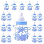 Jonami Boy Baby Shower Party Favours Decoration Set, 18 Blue Feeding Bottle Sweets Favour Box for Newborn Baptism Mother to Be (4cm*4cm*9cm) -18Pcs-