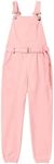 LIONJIE Toddler Girls Overalls Pink Jumpsuits Rompers Kids Long Pants with Pockets & Belt,3-4T, Pink