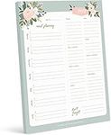 Bliss Collections Magnetic Meal Planner Notepad, 50 Sheets - Garden Soiree 7" x 9" To Do List and Organizer for Groceries, Meal Prep, Notes, Tasks to Keep You Organized, Easy Tear-Off Sheets