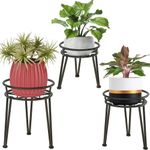 Santentre 3 Pack Plant Stand, Heavy Duty Plant Pot Stand, Anti-Rust Iron Black Plant Stands Indoor Outdoor, Metal Plant Shelves Indoor for Multiple Plants,Display Rack Flower Stand Potted Plant Holder