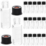 iplusmile 100pcs Clear Glass Vials with Screw Cap, 2ml Sample Bottle with Scale, Lab Sample Vials Liquid Sampling Vials for Liquid, Essential Oil Sampling and Storage