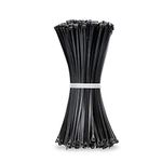 JelKen 500 Pack of Black Cable Ties, 200mm x 3.6mm, 8" Tie Wraps - Self Locking, Strong Nylon Zip Ties for Home Office Garage and Workshop -