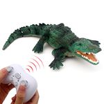 Tipmant Realistic RC Crocodile Remote Control Fish Shark Boat Electric Animal Water Toy for Swimming Pool Lake Kids Birthday (Green)