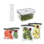 ZWILLING Fresh & Save Vacuum Sealer Machine Starter Set, 6 Piece BPA-Free Sous Vide, Meal Prep Container Set - Glass