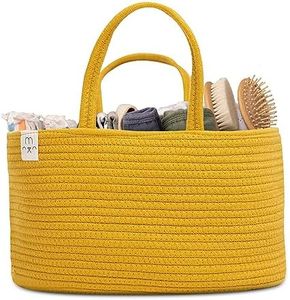 Natemia Baby Nappy Caddy Organiser - Large Portable Baby Caddy for Diapers and Wipes, Baby Basket for Newborn, Baby Storage Basket, Baby Baskets for Hampers, Gift Basket