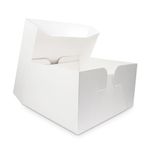 LarryRoo Pack of 5 x White Square Cake Boxes - Perfect for Transporting your Cakes! (12 Inch)