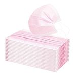 MEIbax 50PCS Adult Pink Packaging Disposable Face_Másks with Elastic Earloop for Child,3-ply Meltblown Cloth Dustproof and Breathable Bandanas Unisex,UK Fast Delivery I