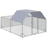 PawHut Walk In Chicken Run Chicken Coop with Roof Outdoor for 10-12 Chickens, Hen House, Duck Pen, 2.8 x 3.8 x 2 m