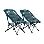 SHFT Outdoors Max Comfort Folding Bungee Chair 2 Pack for Sporting Events, Camping, Tailgating and Outdoor Living (Blue)