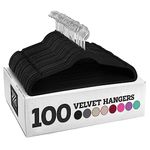 ZOBER Non-Slip Velvet Hangers - Suit Hangers (100 Pack) Ultra Thin Space Saving 360 Degree Swivel Hook Strong and Durable Clothes Hangers Hold Up-to 10 Lbs, for Coats, Jackets, Pants, Dress Clothes