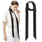 Tiamorph Satin Ribbon Belt Ladies Satin Sash Belt Slender Scarf Wedding Dress Belt Bridal Waist Belt Fashion Occasion Accessories for Women Girls(Black)