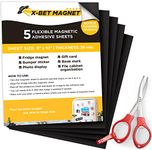 Magnetic Sheets with Adhesive Backing - 5 PCs Each 8" x 10" - Flexible Magnetic Paper with Strong Self Adhesive - Sticky Magnet Sheets for Photo and Picture Magnets, Stickers and Other Craft Magnets