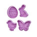 HUSAINI MART | 4Pcs Easter Cookie Cutter Bunny Egg Pattern Easter Decorations for Home 3D Die Fondant Pastry Tools Biscuit Mould Happy Easter