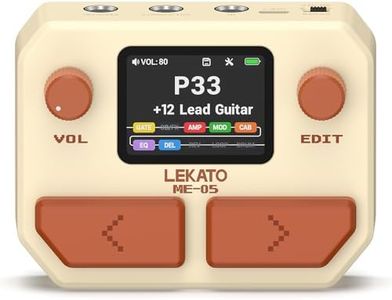 LEKATO Multi Effects Guitar Pedal, Portable Guitar Pedal with 125 Effects 30 Amp Models & IR Cab Sims, 40S Loop, OTG Function USB Audio Interface Rechargeable Effects Pedal for Guitar Bass (White)