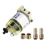 Anxingo R12T Fuel Filter Water Separator 120AT NPT ZG1/4-19 with 2 Fittings, 2 Plugs Complete Combo Filter for Marine Diesel Engine Lawn Mower