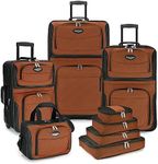 Traveler's Choice Amsterdam Ii 8-Piece Luggage Set, Orange (Orange) - TS6950O-XX