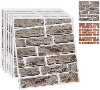 33 PCS 3D Wall Panels Peel and Stick for Interior Wall Decor, Faux Stone Wall Panel Self-Adhesive Wallpaper, Foam 3D Wallpaper for Living Room Bedroom Study Room Cover, Rock