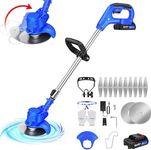 21V Grass Trimmer Electric Cordless Strimmer with Battery, Lawn Mower, Pruning Cutter Garden Tools, Telescopic Brush Cutter Lightweight Weed Hedge Trimmer Edge Trimmer for Clearing Weeds Flower Trees