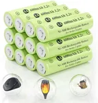 JiajaX AA 1.2v Ni-MH Rechargeable Batteries, AA 600mAh 1.2V Solar Batteries, Double A Pre-Charged Batteries for Outdoor Solar Lights, Pathway Lights (AA 600mAh-12pack)