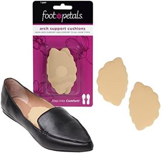 Foot Petals Arch Support Cushion, Arch Comfort, Reduce Foot Fatigue, Women's Heels, Pumps, Boots, Wedges, Flats, Sandals, Khaki, One Size