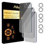 Ailun 3 Pack Privacy Screen Protector for iPhone 16 [6.1 inch] + 3 Pack Camera Lens Protector, Anti Spy Private Tempered Glass Film, Case Friendly, [9H Hardness] - HD [6 Pack]