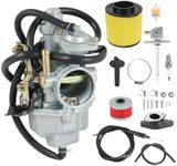 RUIANOMG Carburetor Replacement For Honda TRX250 Recon 1997-2001 TRX250TE TRX250TM 2002-2007, Include Oil Filter, Air Filter, Fuel Valve Petcock, Throttle Cable