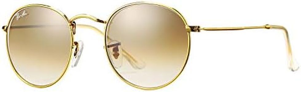 Pro Acme PA3447 Classic Crystal Glass Lens Retro Round Metal Sunglasses, 50mm (Crystal Brown Gradient Lens)