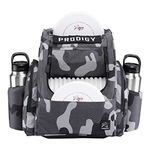 Prodigy BP-2 V3 Disc Golf Backpack | Ripstop Fabric | Hook and Loop Name Plate | 28 Disc Capacity | Waterproof, Taped Zippers (Urban Gray Camo Ripstop)